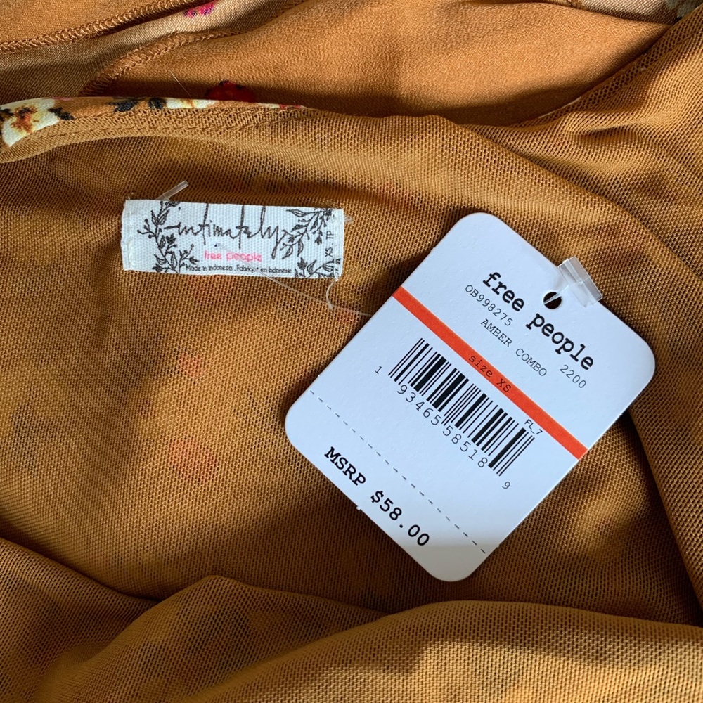 NWT current Free People Floral Print Satin Cami - Picture 5 of 5